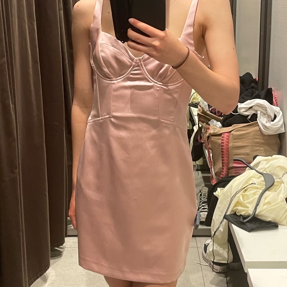 Pink Satin ZARA Dress